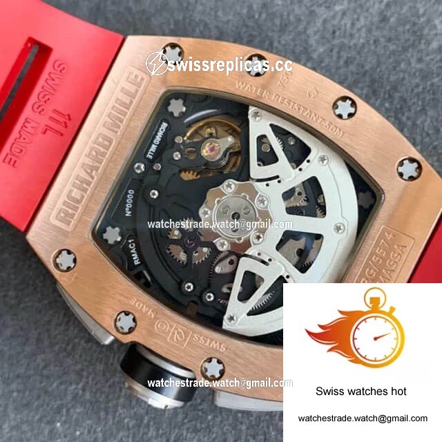 Richard Mille RM011 KV Factory Titanium Case Red Strap 8