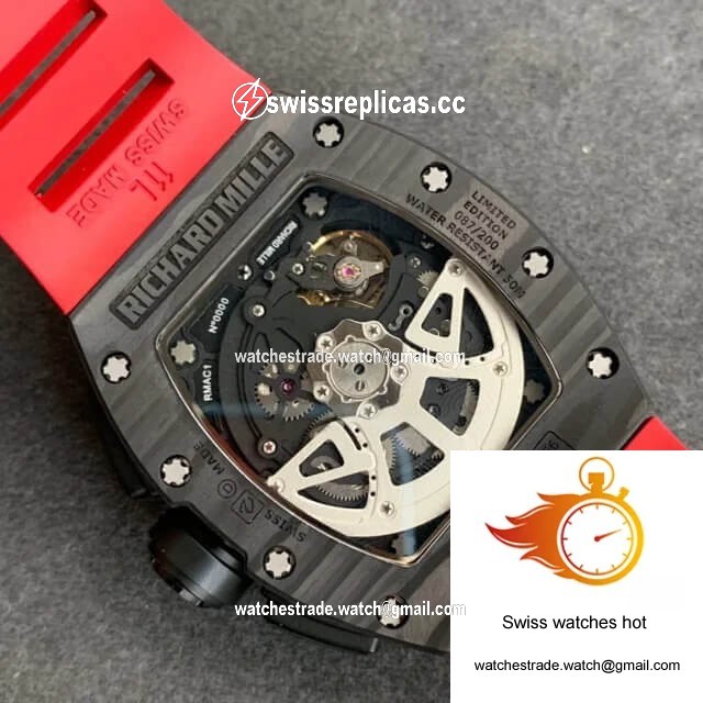 Richard Mille RM-011 KV Factory V2 Forged Carbon Case Rubber Strap 8
