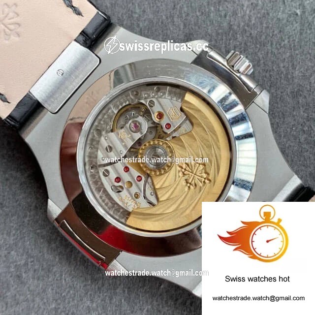 Patek Philippe Nautilus 5726/1A-010 GR Factory Black Leather Strap 8