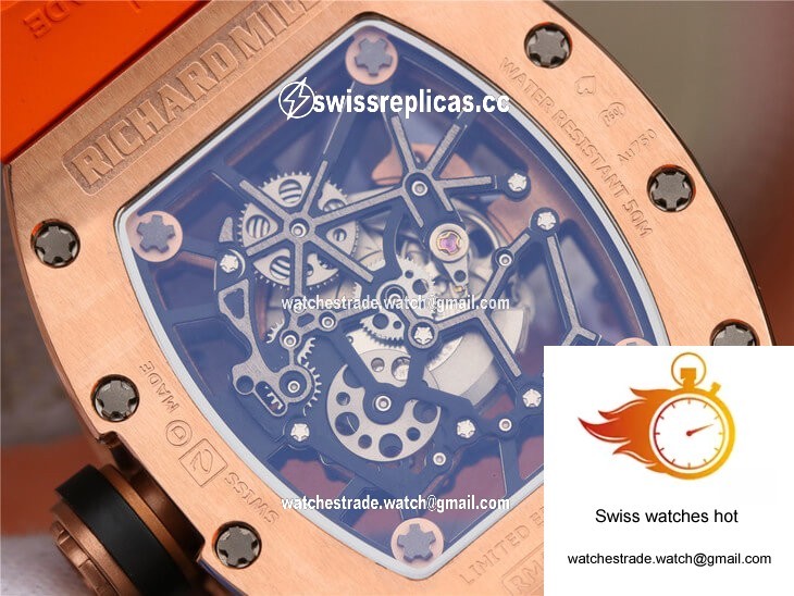 Richard Mille RM035 Americas KV Factory Rose Gold Orange Strap 8