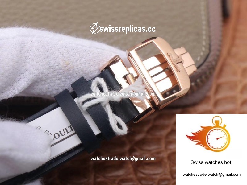 Jaeger LeCoultre Reverso Tribute Double-sided Double Time Zone Flip MG Factory Rose Gold Blue Dial 8