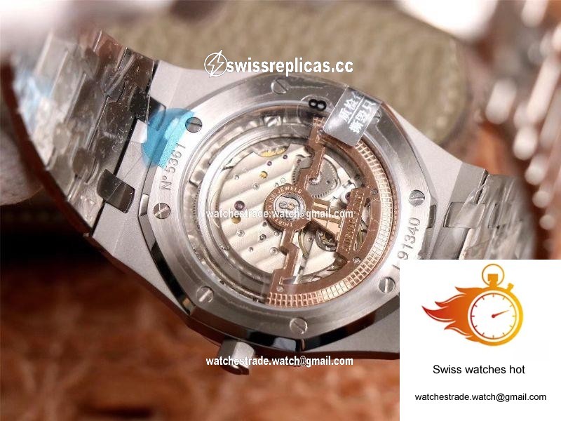 XF Factory Audemars Piguet Royal Oak JUMBO Extra-thin 15202ST.OO.1240ST.01 Stainlless Steel Cufflinks Blue “TAPISSERIE” Pattern 8