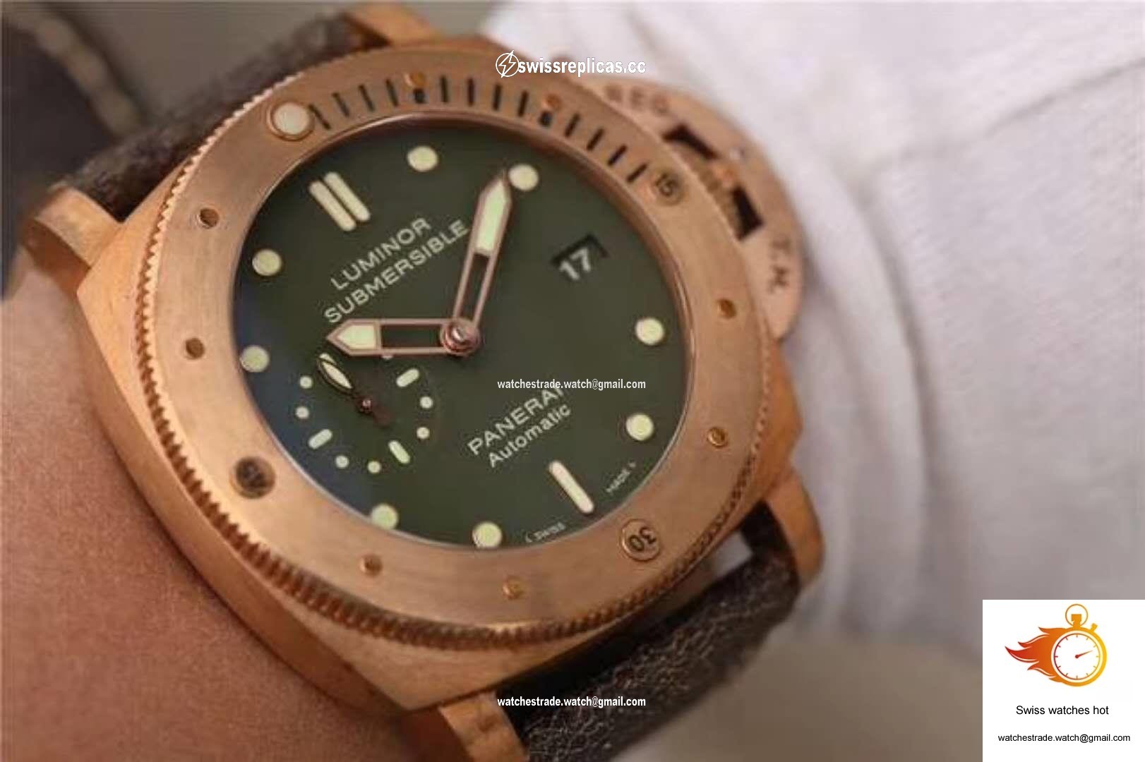Panerai Luminor Submersible 1950 Bronzo PAM382 VS Factory V2 Green Dial 8