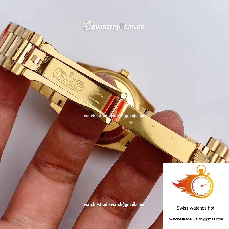 Rolex Day-Date M128238-0069 Yellow Gold EW Factory Gradual Green Dial 9