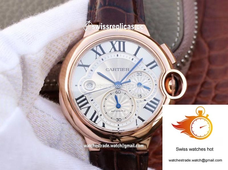 Cartier Ballon Bleu Chronograph W6920074 ZF Factory Silver Dial 9