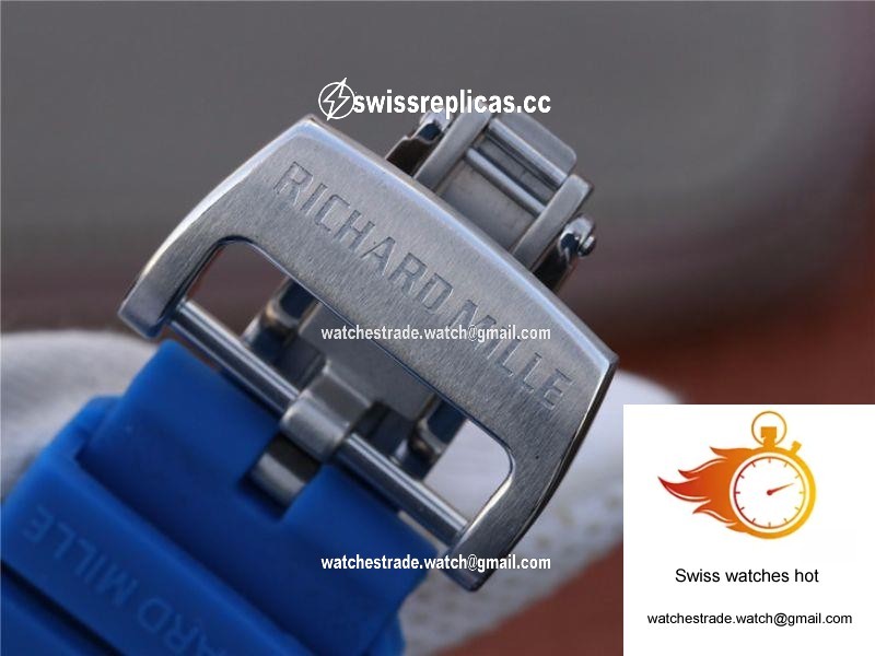 Richard Mille RM055 KV Factory White Ceramic Blue Hollow Dial 9