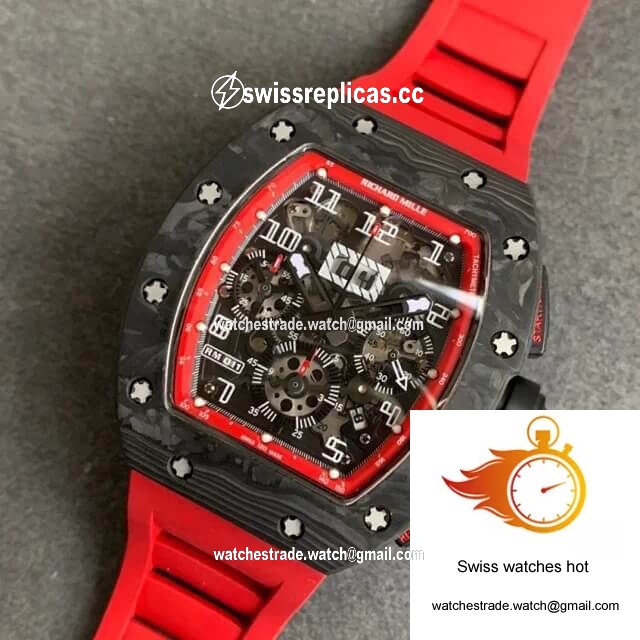 Richard Mille RM-011 KV Factory V2 Forged Carbon Case Rubber Strap 9
