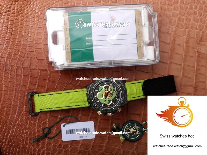 Rolex Daytona Cosmos Chronograph Carbon Fiber Edition Green Exploded Dragon Dial 9